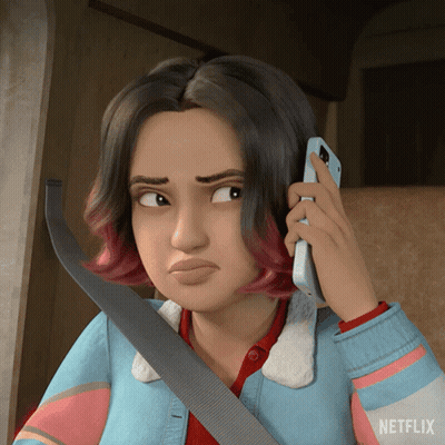 Cartoon Girl Talking On Cell Phone GIF
