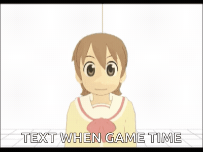 Cartoon Girl Text When Game Time GIF