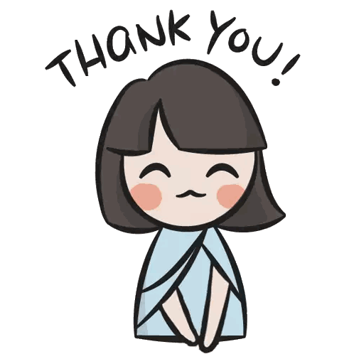 Cartoon Girl Thank You Sticker