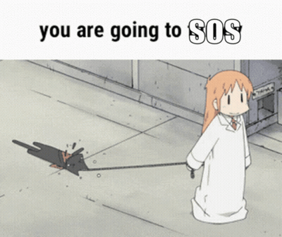Cartoon Girl Walking Dog Saying You Are Going To Sos GIF