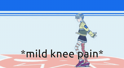 Cartoon Girl Walking With Mild Knee Pain GIF