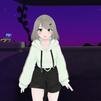 Cartoon Girl Waving At Arcade Machine GIF