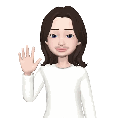 Cartoon Girl Waving Hand Sticker