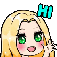 Cartoon Girl Waving Hi Sticker