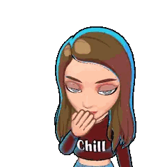 Cartoon Girl Wearing Chill Shirt Sticker