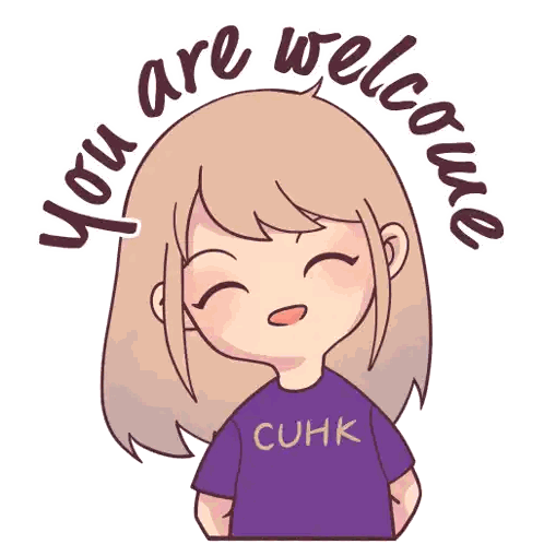 Cartoon Girl Wearing CUHK Shirt Sticker