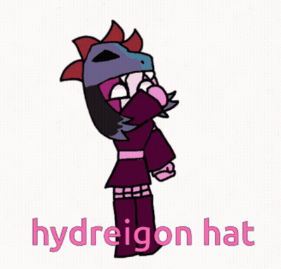 Cartoon Girl Wearing Dragon Hat Saying Hydrogen Hat GIF