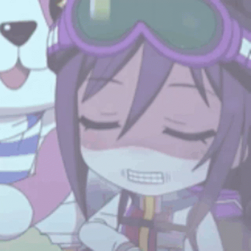 Cartoon Girl Wearing Goggles And Mask GIF