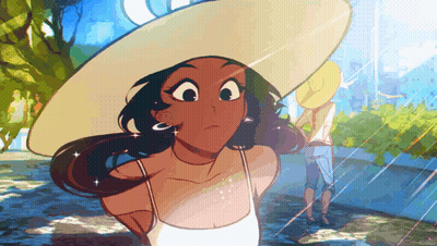 Cartoon Girl Wearing Hat GIF