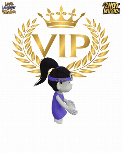 Cartoon Girl Wearing Headband Saying Zhouma GIF