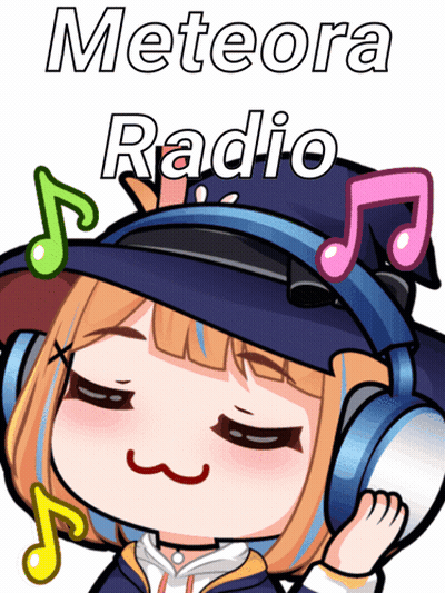 Cartoon Girl Wearing Headphones Meteora Radio GIF