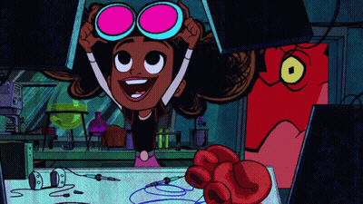 Cartoon Girl Wearing Pink Sunglasses GIF