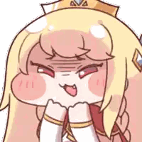 Cartoon Girl With Blonde Hair And Crown Making Angry Face Sticker