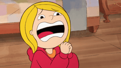 Cartoon Girl With Blonde Hair And Red Hoodie Praying GIF
