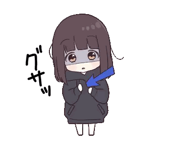 Cartoon Girl With Blue Arrow Pointing Right Sticker