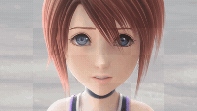 Cartoon Girl With Blue Eyes Close Up GIF