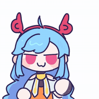 Cartoon Girl With Blue Hair And Hat GIF