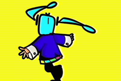 Cartoon Girl With Blue Hair And Stars GIF