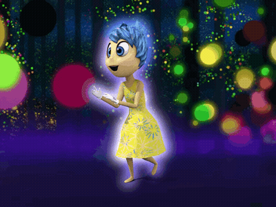 Cartoon Girl With Blue Hair And Yellow Dress GIF