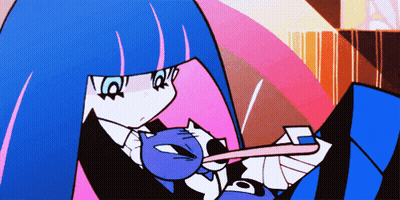 Cartoon Girl With Blue Hair GIF