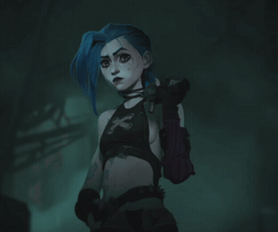 Cartoon Girl With Blue Hair Holding Gun GIF