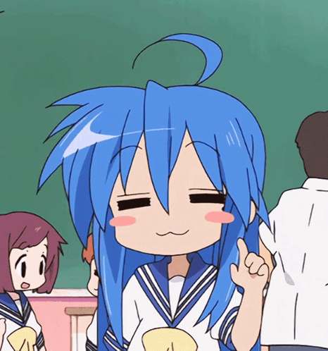 Cartoon Girl With Blue Hair Making Funny Face GIF