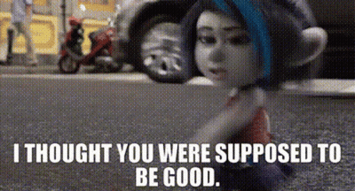 Cartoon Girl With Blue Hair Saying I Thought You Were Supposed To Be Good GIF