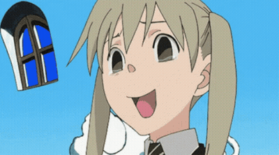 Cartoon Girl With Blue Window GIF