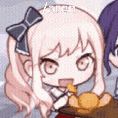 Cartoon Girl With Bow Holding Cookie GIF