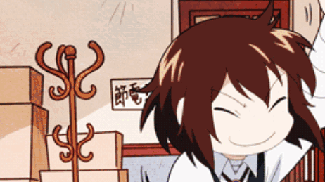Cartoon Girl With Boxes And Sign S2 GIF