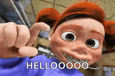 Cartoon Girl With Braces Saying Hello GIF