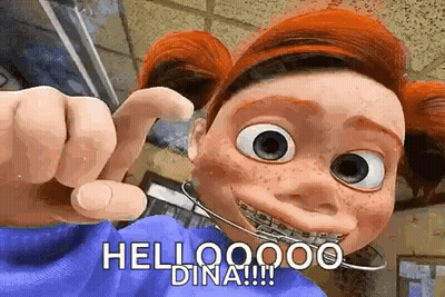 Cartoon Girl With Braces Saying Hello GIF