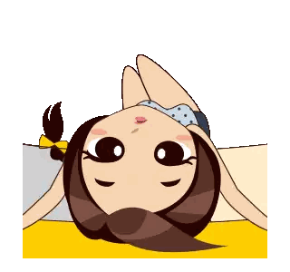 Cartoon Girl With Braid And Yellow Bow Sticker