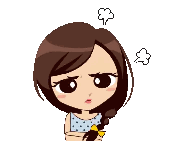 Cartoon Girl With Braid Blowing Steam Sticker