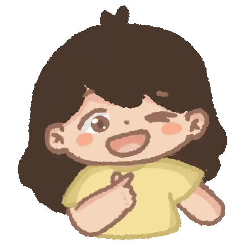 Cartoon Girl With Brown Hair And Yellow Shirt Sticker