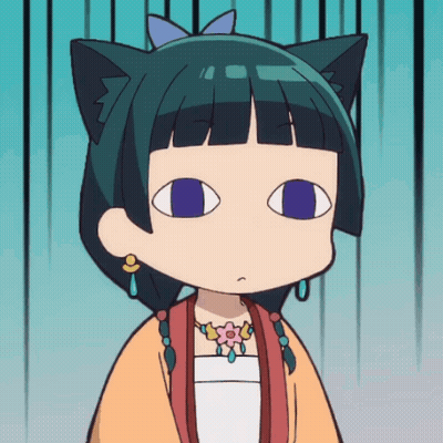 Cartoon Girl With Cat Ear And Necklace GIF