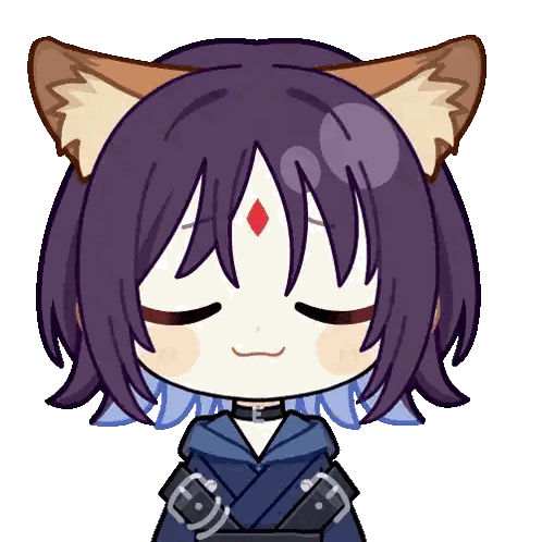 Cartoon Girl With Cat Ears Sticker