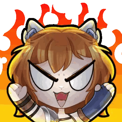 Cartoon Girl With Cat Ears And Big Mouth Sticker