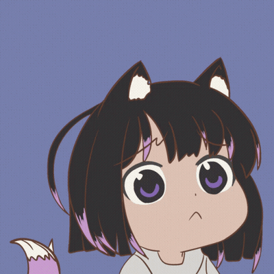 Cartoon Girl With Cat Ears And Hearts GIF