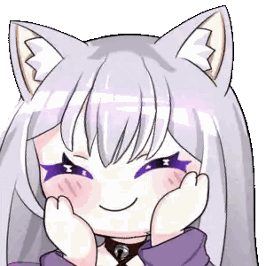 Cartoon Girl With Cat Ears And Purple Eyes Sticker