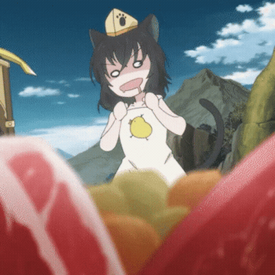 Cartoon Girl With Cat Hat GIF