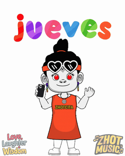 Cartoon Girl With Cell Phone Jueves GIF