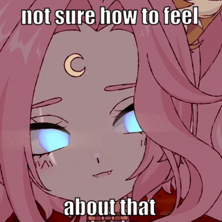 Cartoon Girl With Crescent Moon Not Sure How To Feel About That GIF