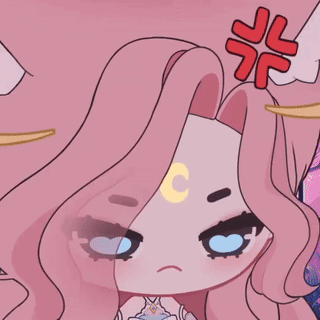 Cartoon Girl With Crescent Moon On Forehead GIF