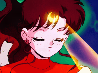 Cartoon Girl With Crescent Moon On Head GIF