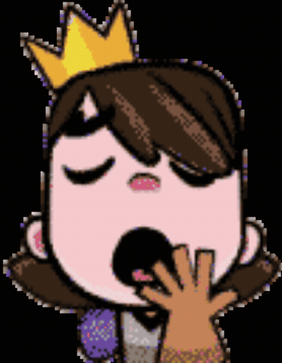 Cartoon Girl With Crown Covering Mouth GIF