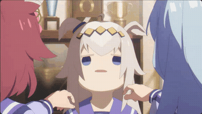 Cartoon Girl With Crown Held By Two Girls GIF