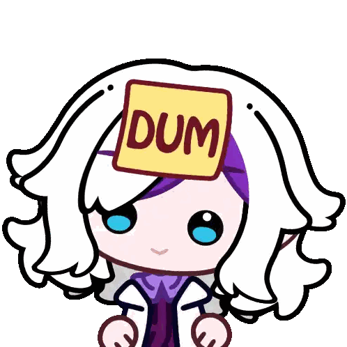 Cartoon Girl With Dum Sign Sticker
