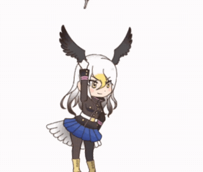 Cartoon Girl With Eagle Wings GIF