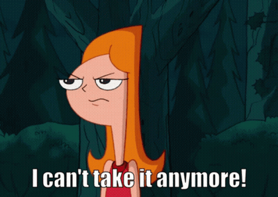 Cartoon Girl With Fist In Air Saying I Can't Take It Anymore GIF